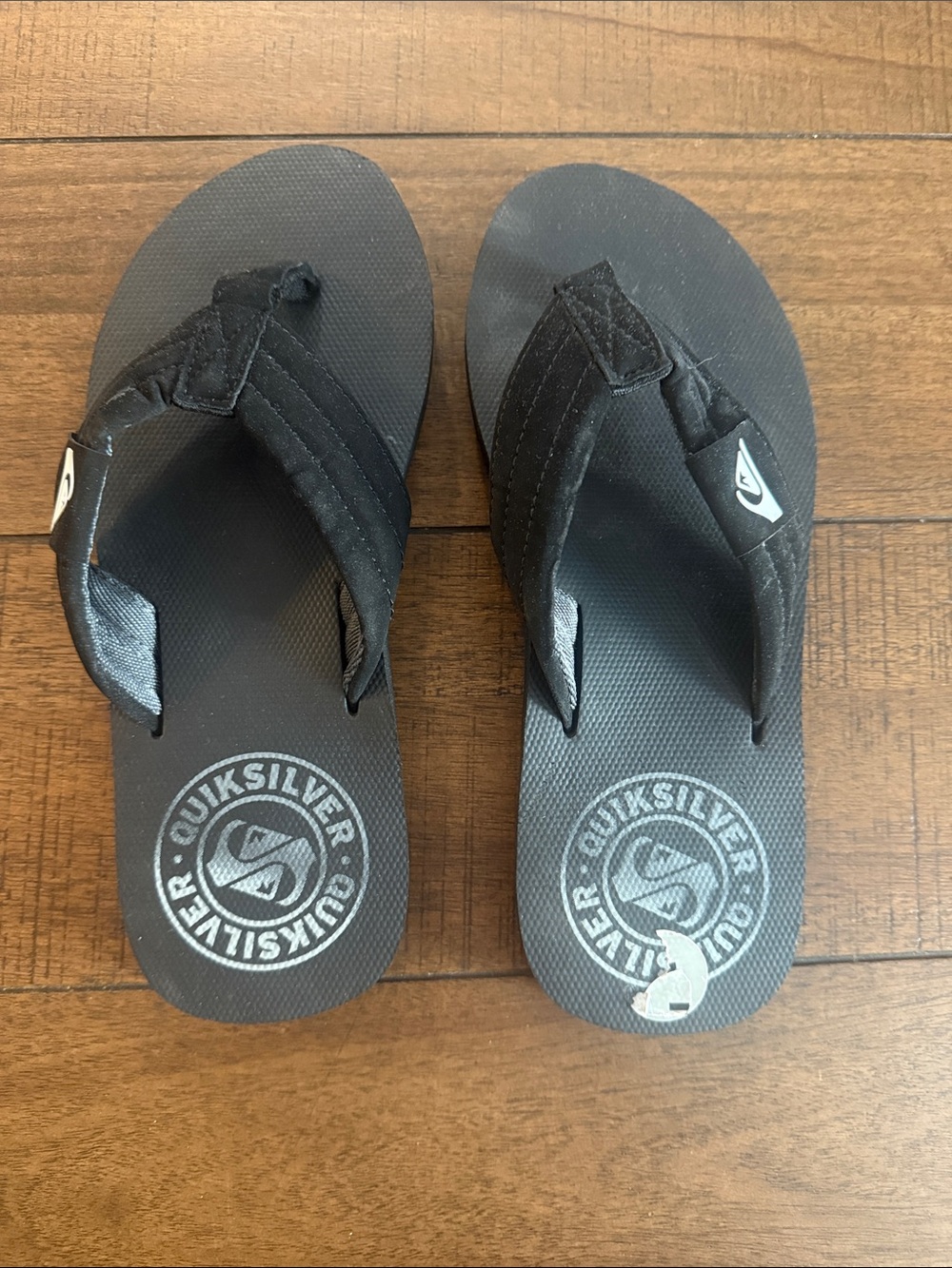 Quiksilver Black Logo Flip Flops